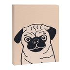 Pugsy the pug dog on cream Canvas Print Gallery Image 8