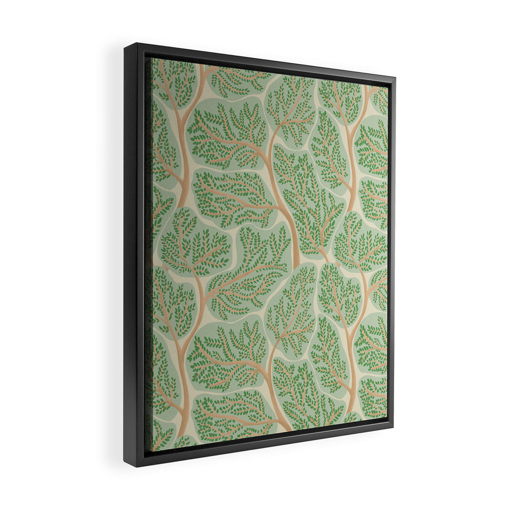 Puzzle trees winding pattern Framed Canvas Print Gallery Image 2