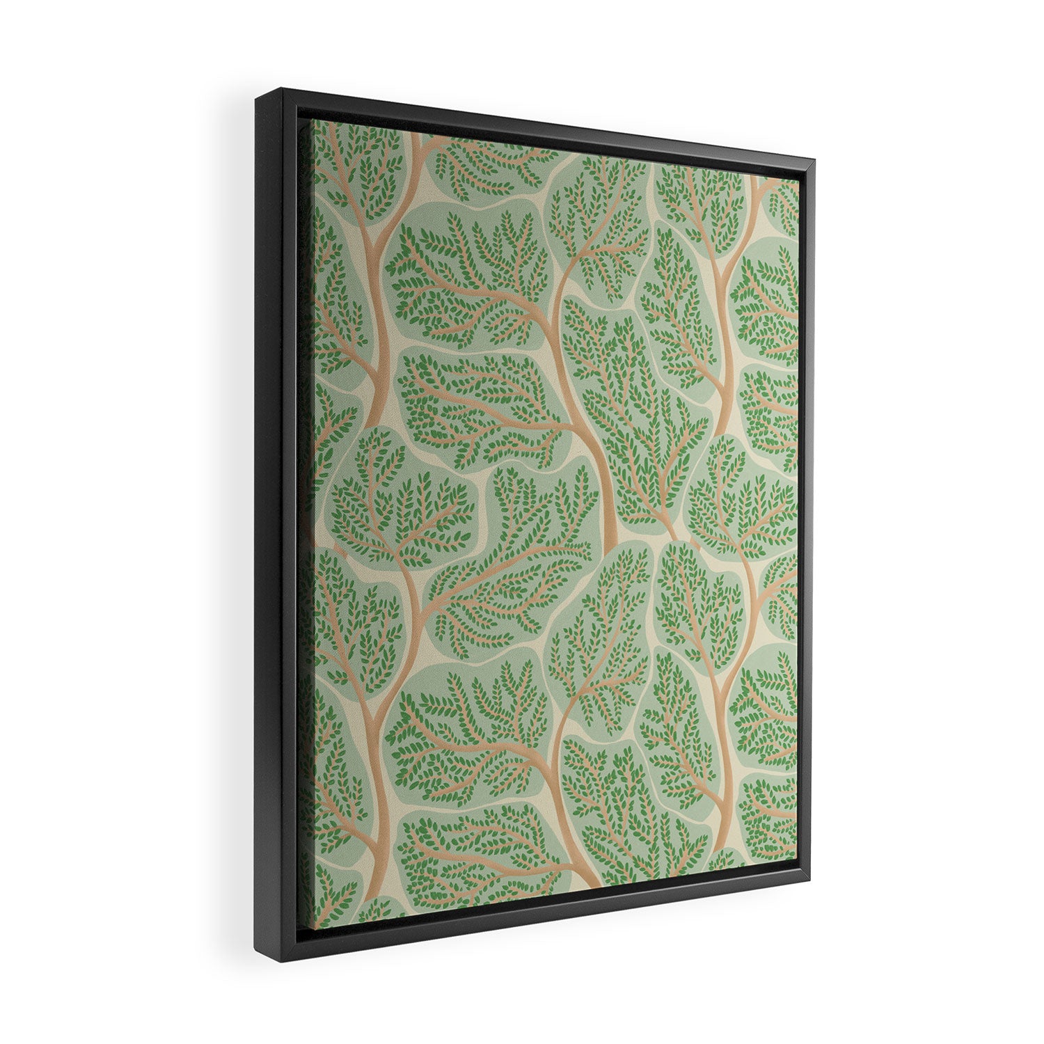 Puzzle trees winding pattern Framed Canvas Print Gallery Image 2
