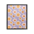 Retro boho daisy floral pattern lavender Framed Canvas Print Gallery Image 8