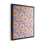 Retro boho daisy floral pattern lavender Framed Canvas Print Gallery Image 2