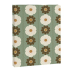 Retro floral pattern, 60s, 70s, style, in sage green Canvas Print Gallery Image 8