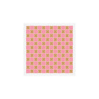 Retro flower check pink green Art Print Gallery Image 1