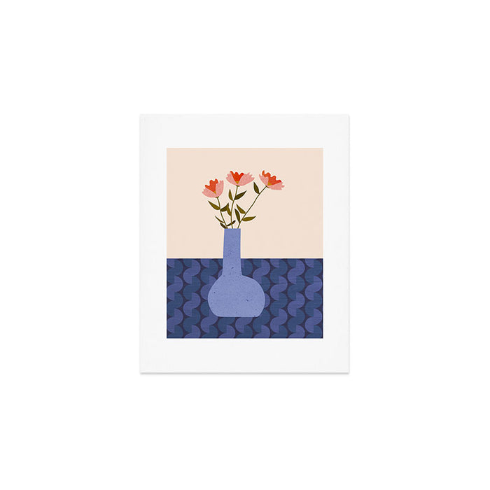 Retro flower vase illustration Art Print Gallery Image 1