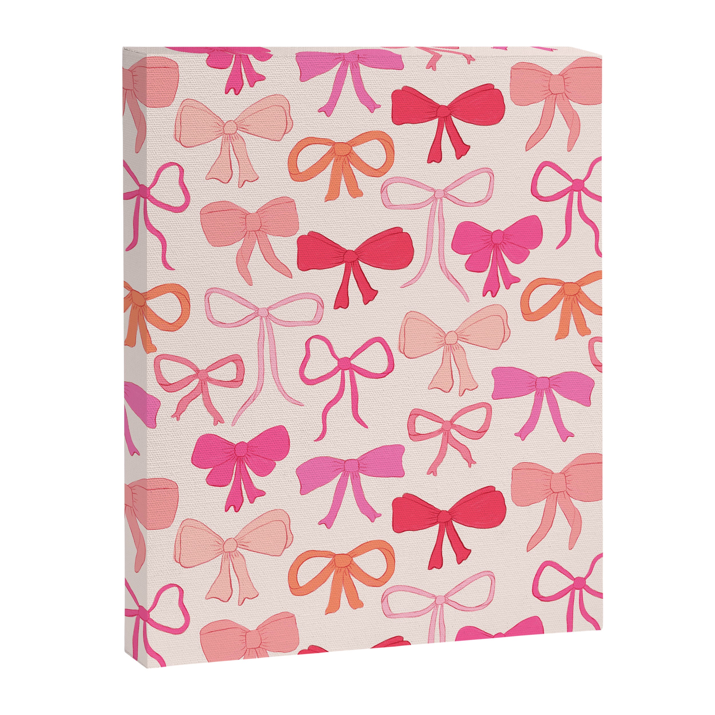 Ribbons and bows sweet coquette style hand drawn pattern Canvas Print Gallery Image 8