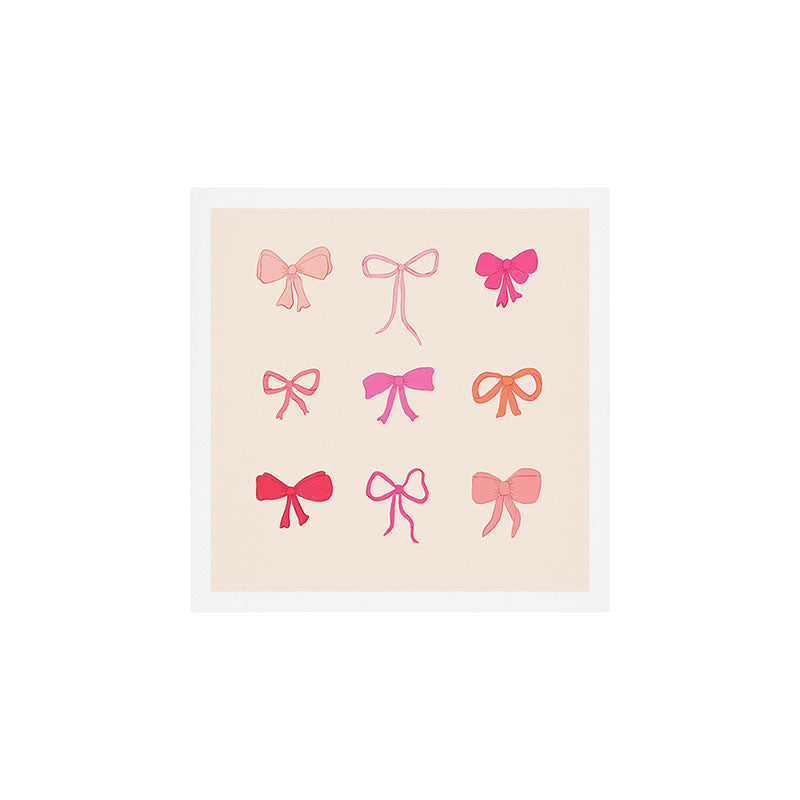 Ribbons and bows sweet coquette style hand drawn pattern Art Print Gallery Image 1