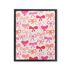 Ribbons and bows sweet coquette style hand drawn pattern Framed Canvas Print Gallery Image 8
