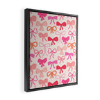 Ribbons and bows sweet coquette style hand drawn pattern Framed Canvas Print Gallery Image 2