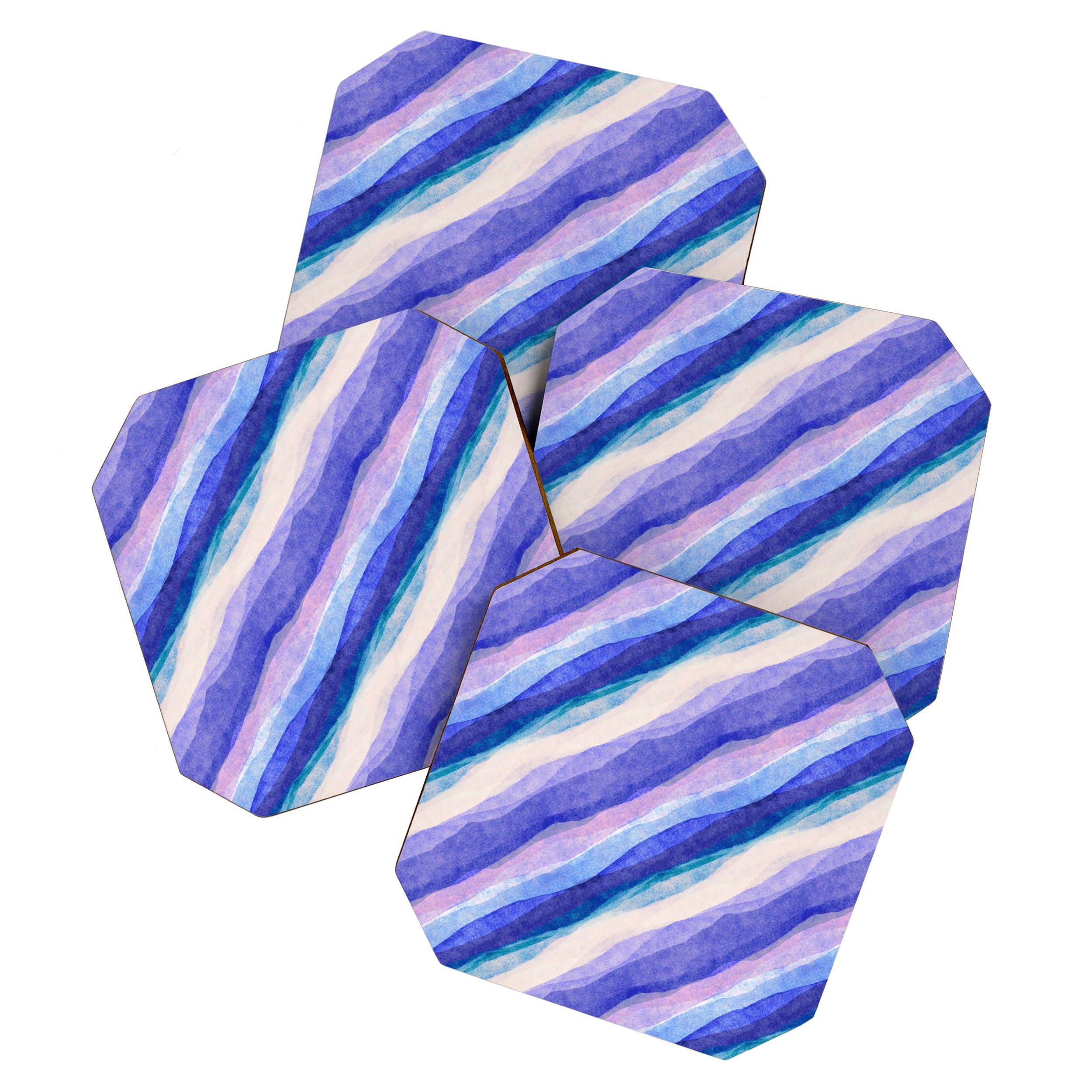 Ripples abstract diagonal stripe Coaster Gallery Image 1