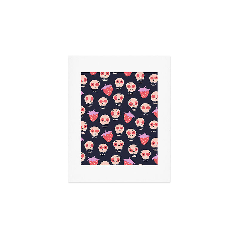Skulls and strawberries Art Print Gallery Image 1