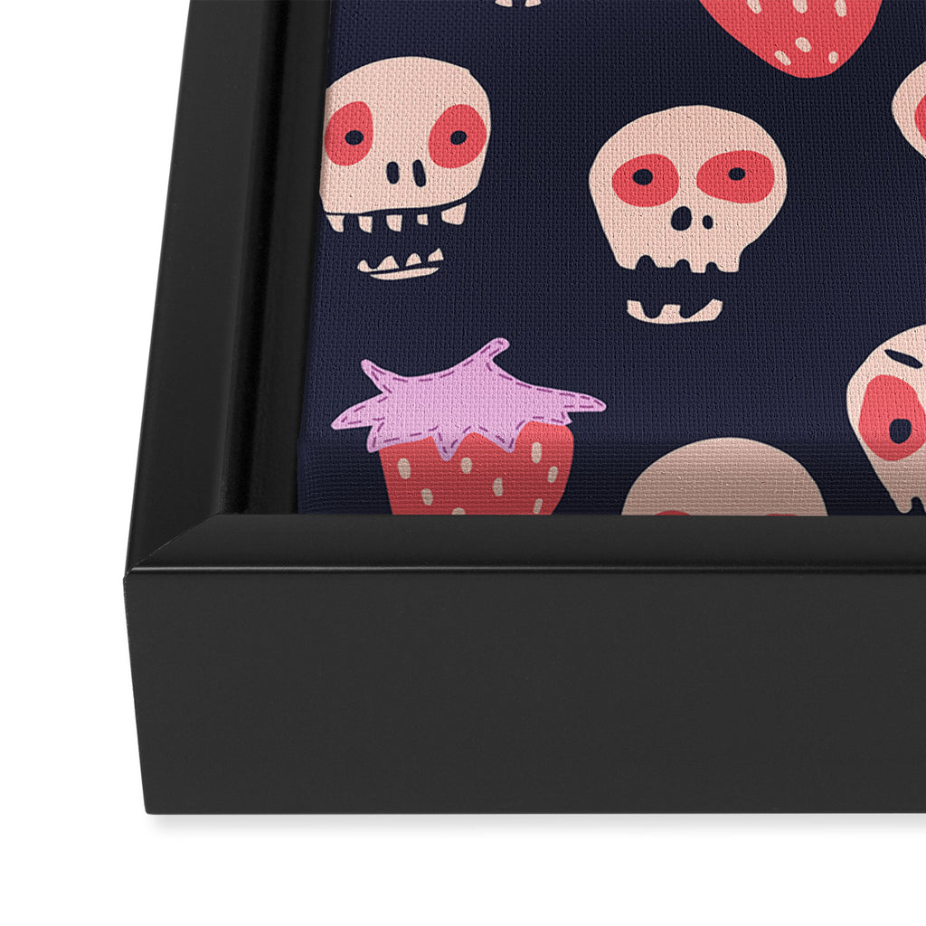 Skulls and strawberries Framed Canvas Print Gallery Image 3