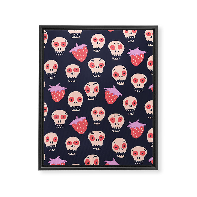 Skulls and strawberries Framed Canvas Print Gallery Image 8
