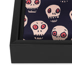 Skulls funny spooky pattern, halloween Framed Canvas Print Gallery Image 3
