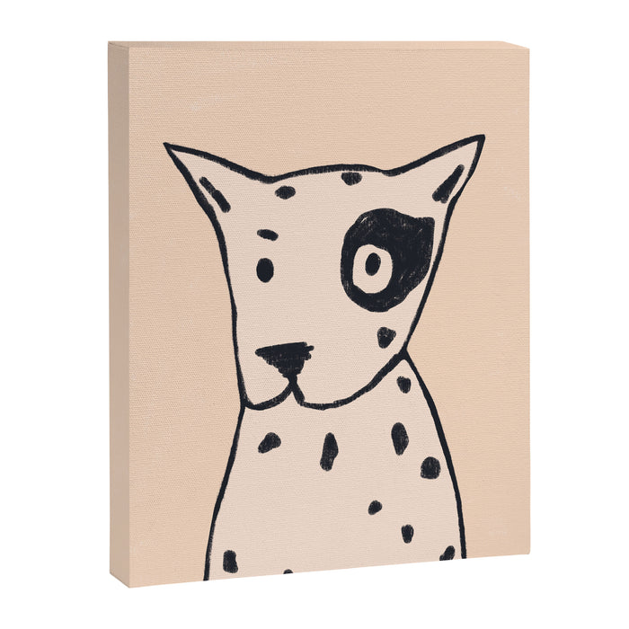 Spotty dog on cream Canvas Print Gallery Image 1