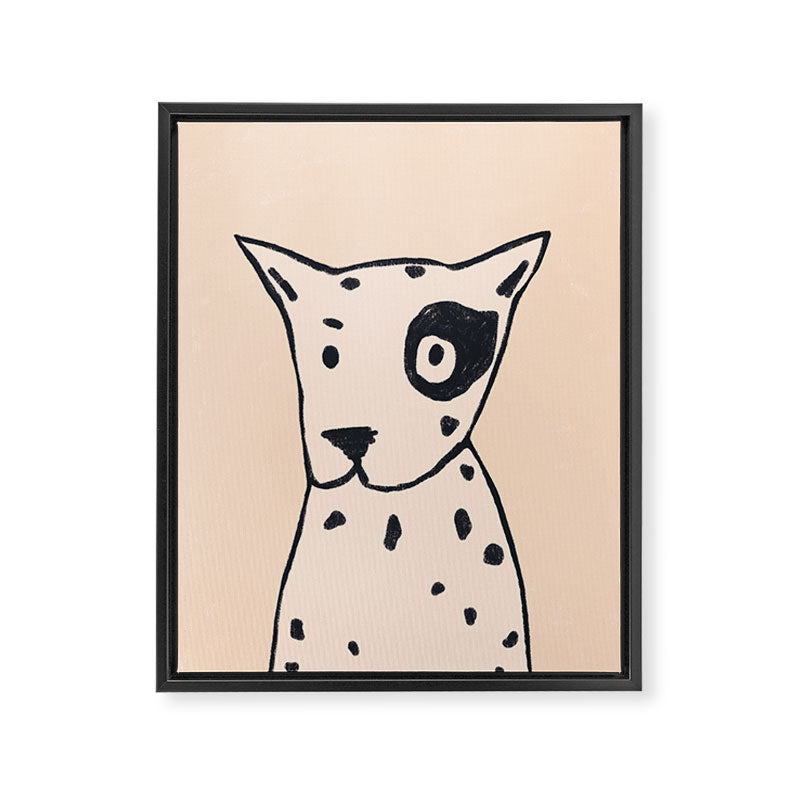 Spotty dog on cream Framed Canvas Print Gallery Image 8