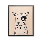 Spotty dog on cream Framed Canvas Print Gallery Image 8