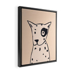 Spotty dog on cream Framed Canvas Print Gallery Image 2