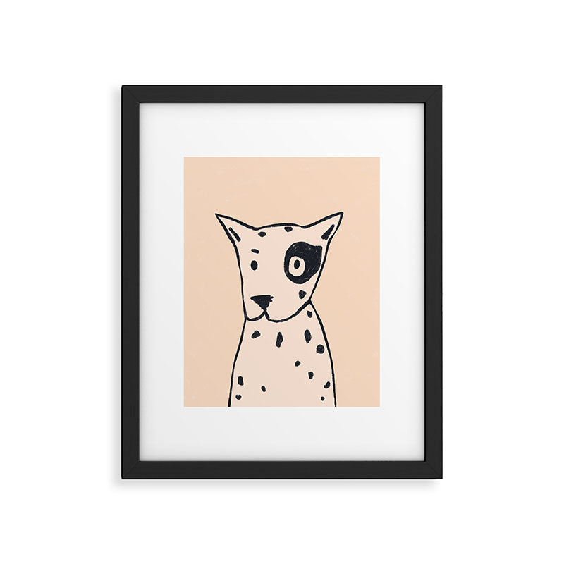 Spotty dog on cream Framed Art Print Gallery Image 6