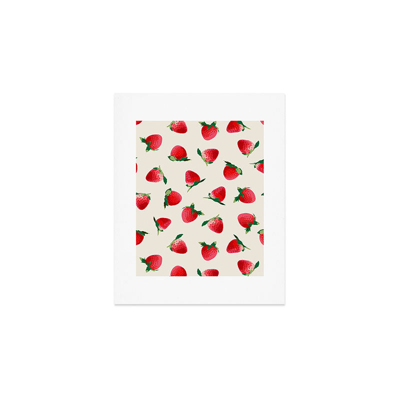 Strawberry pattern Art Print Gallery Image 1