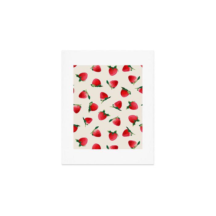 Strawberry pattern Art Print Gallery Image 1