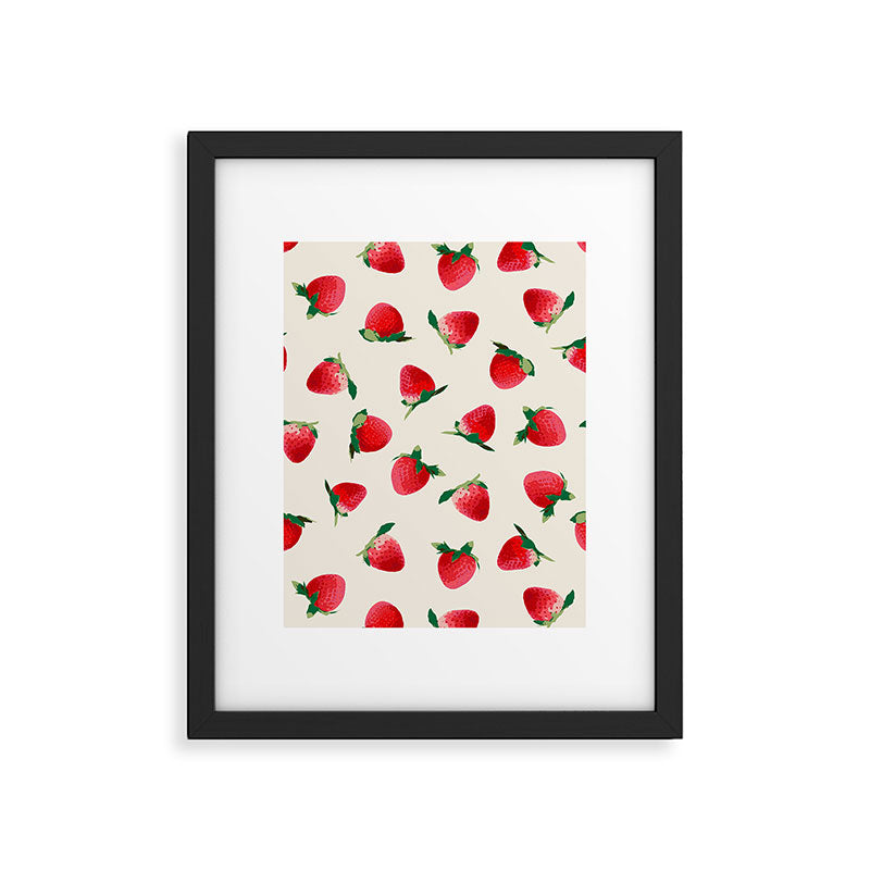 Strawberry pattern Framed Art Print Gallery Image 5