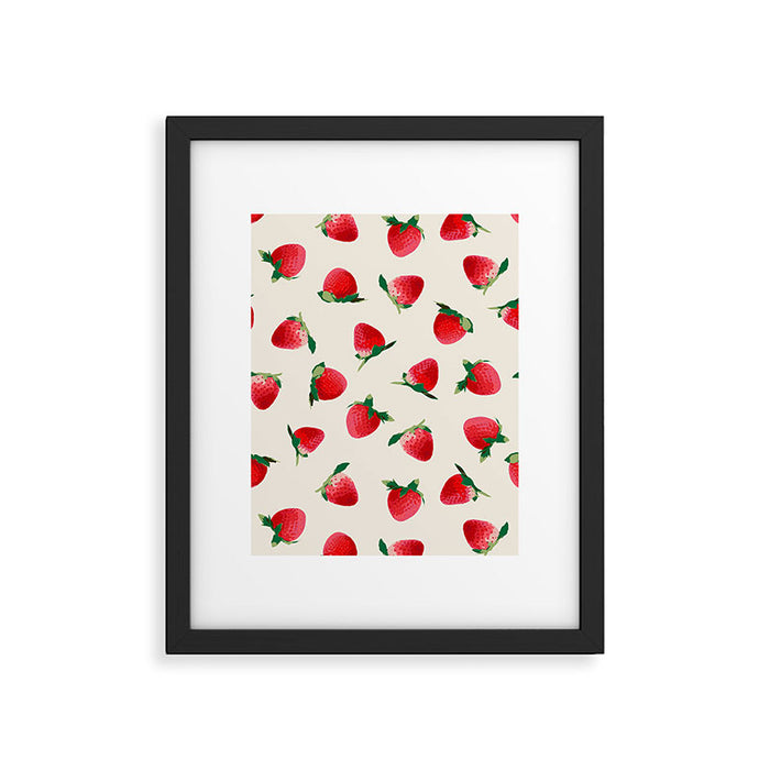 Strawberry pattern Framed Art Print Gallery Image 1