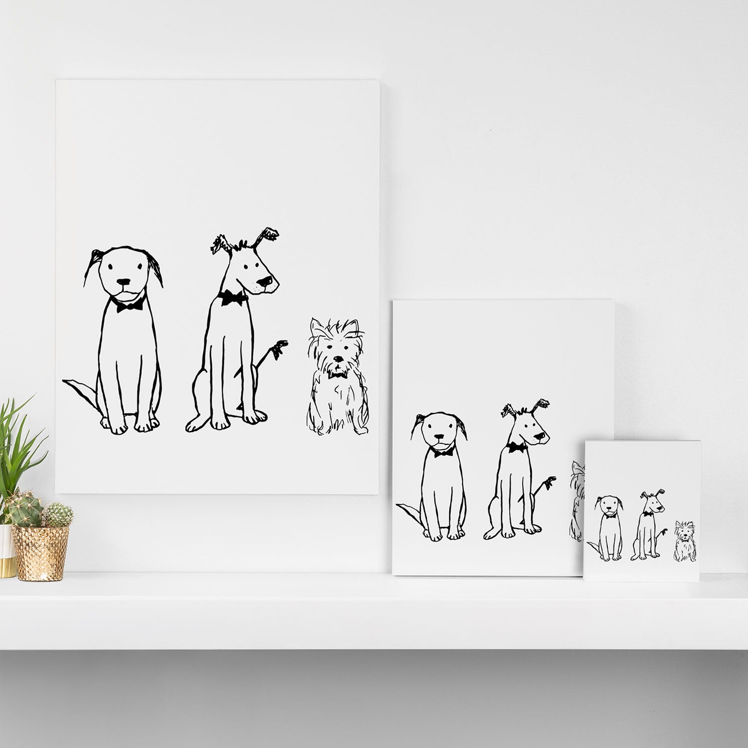Three dogs Canvas Print Gallery Image 3