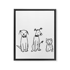 Three dogs Framed Canvas Print Gallery Image 3