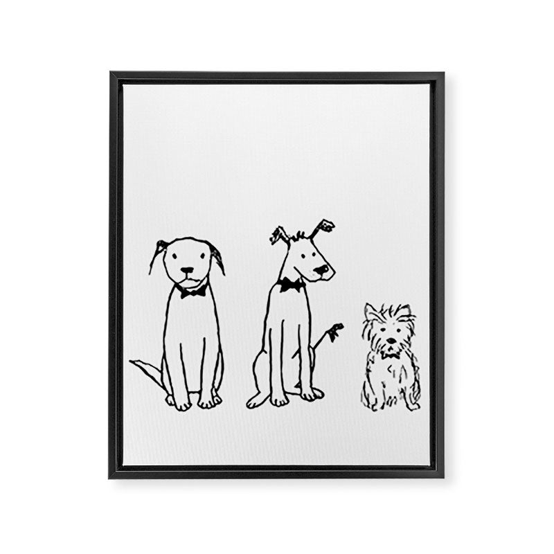 Three dogs Framed Canvas Print Gallery Image 3