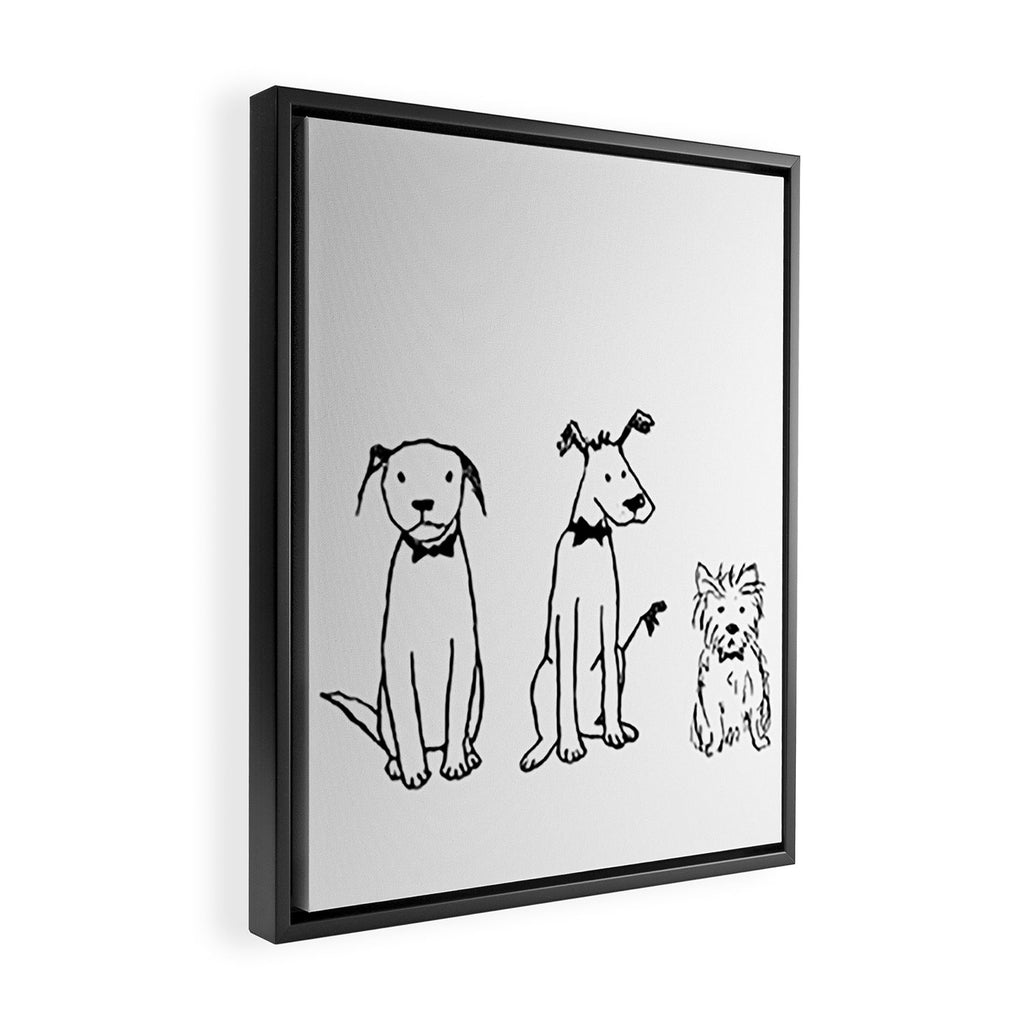 Three dogs Framed Canvas Print Gallery Image 2