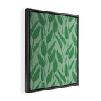 Tropical leaf pattern in cool greens Framed Canvas Print Gallery Image 2