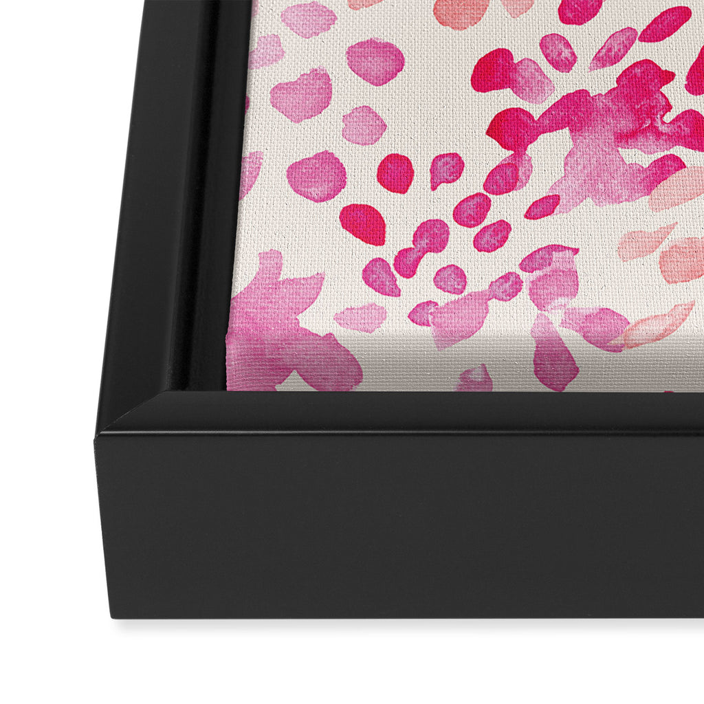 Watercolor flowers in pink and red pattern Framed Canvas Print Gallery Image 3