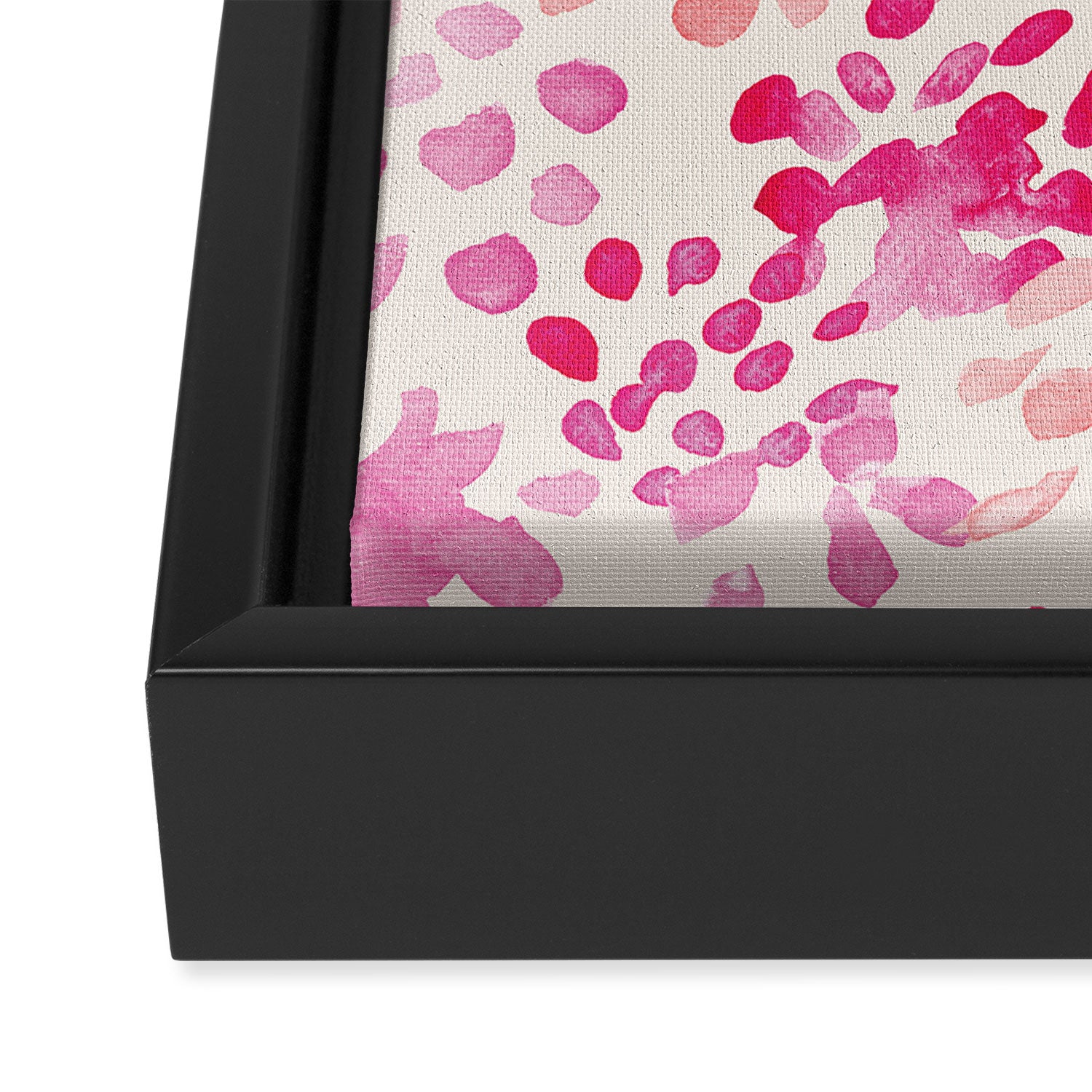 Watercolor flowers in pink and red pattern Framed Canvas Print Gallery Image 3