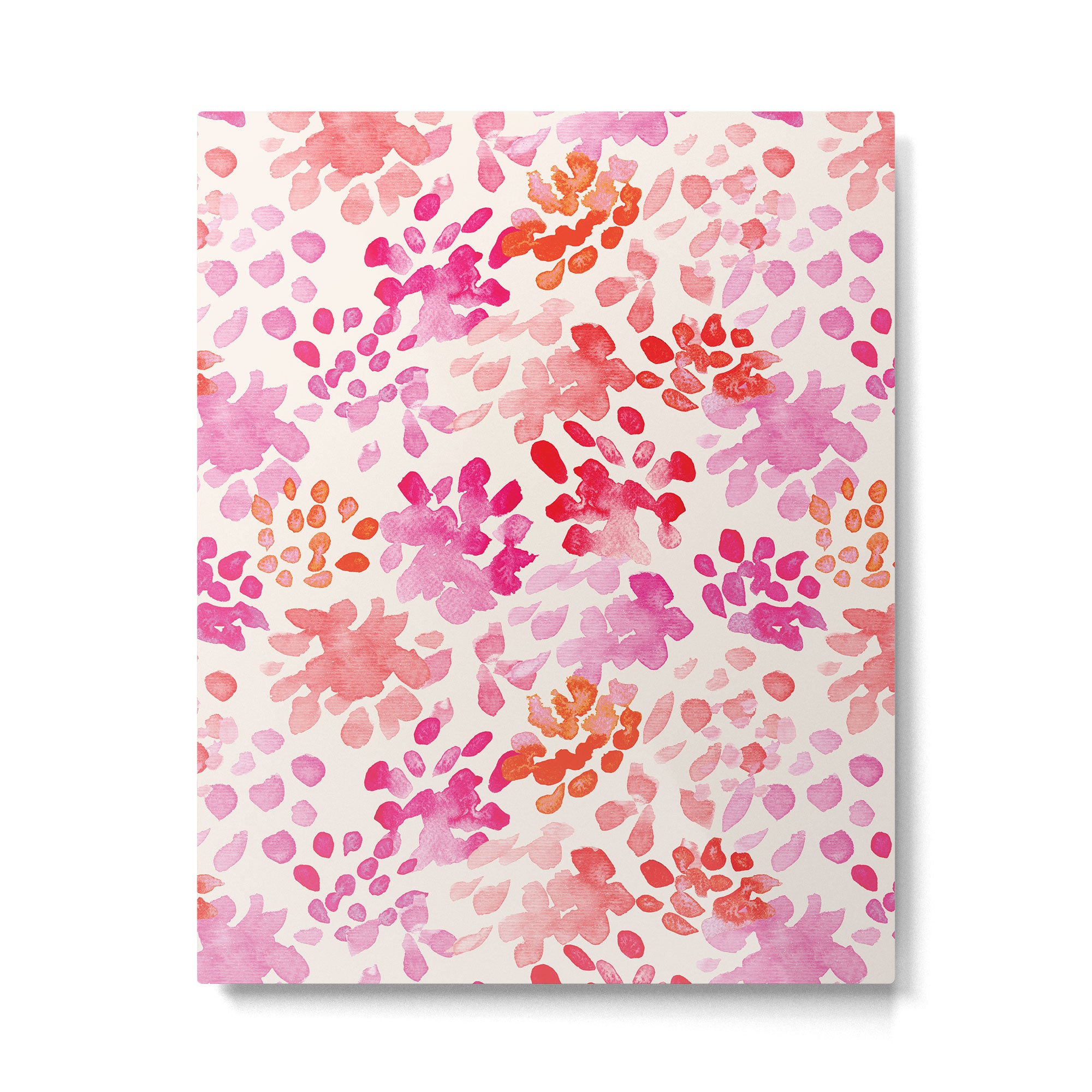 Watercolor flowers in pink and red pattern Metal Print Gallery Image 6