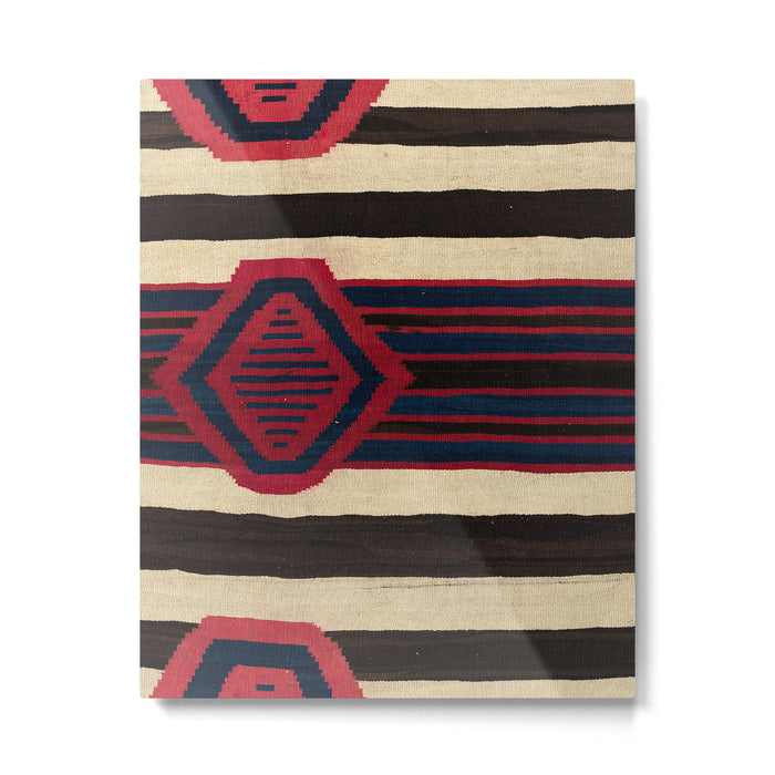 Antique Navajo Black and White Striped Metal Print Gallery Image 1