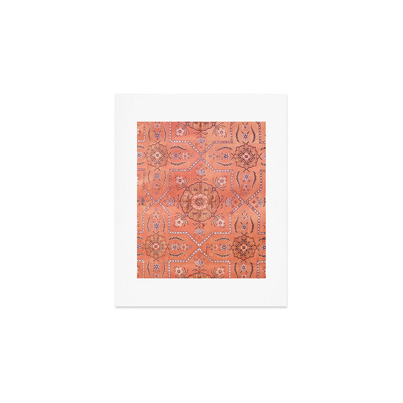 Vintage Distressed Pink Iranian Silk Art Print Gallery Image 1