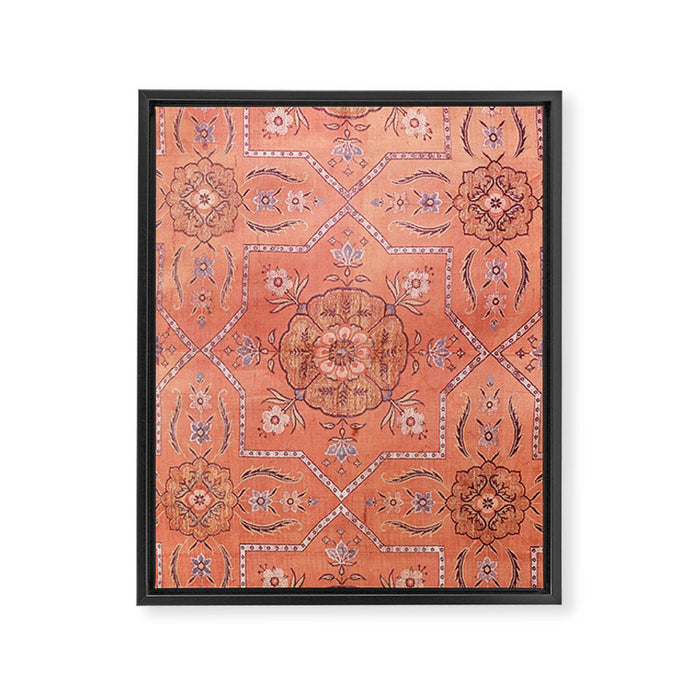 Vintage Distressed Pink Iranian Silk Framed Canvas Print Gallery Image 1
