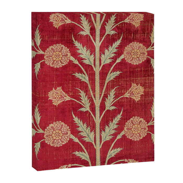 Vintage Distressed Red Floral Canvas Print Gallery Image 1