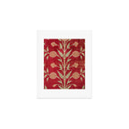 Vintage Distressed Red Floral Art Print Gallery Image 1