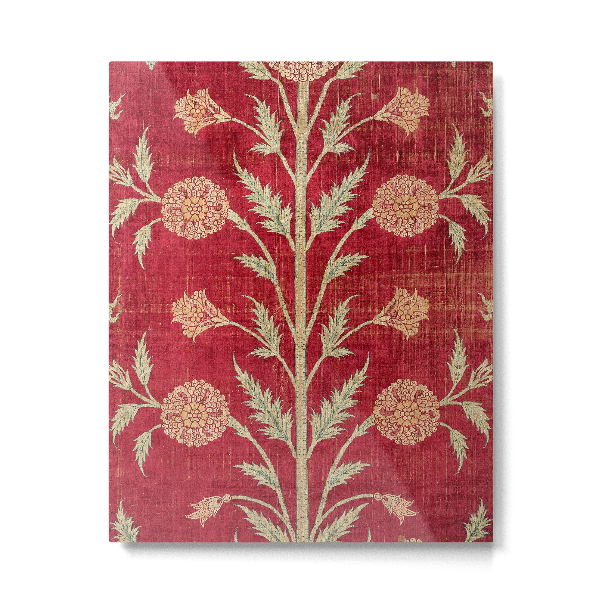 Vintage Distressed Red Floral Metal Print Gallery Image 6