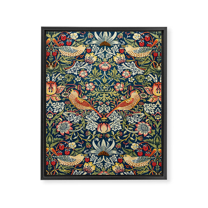 Vintage William Morris Strawberry Thief  Framed Canvas Print Gallery Image 1