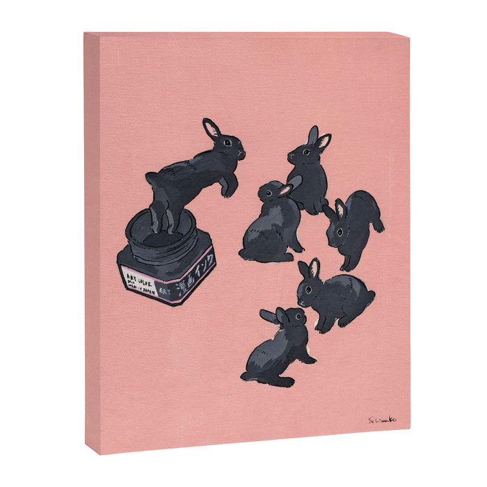 Black bunnies born from Manga ink Canvas Print Gallery Image 1