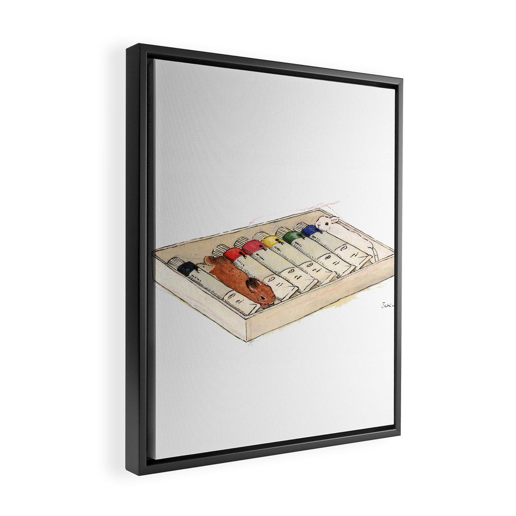 Bunny-colored paint Framed Canvas Print Gallery Image 2