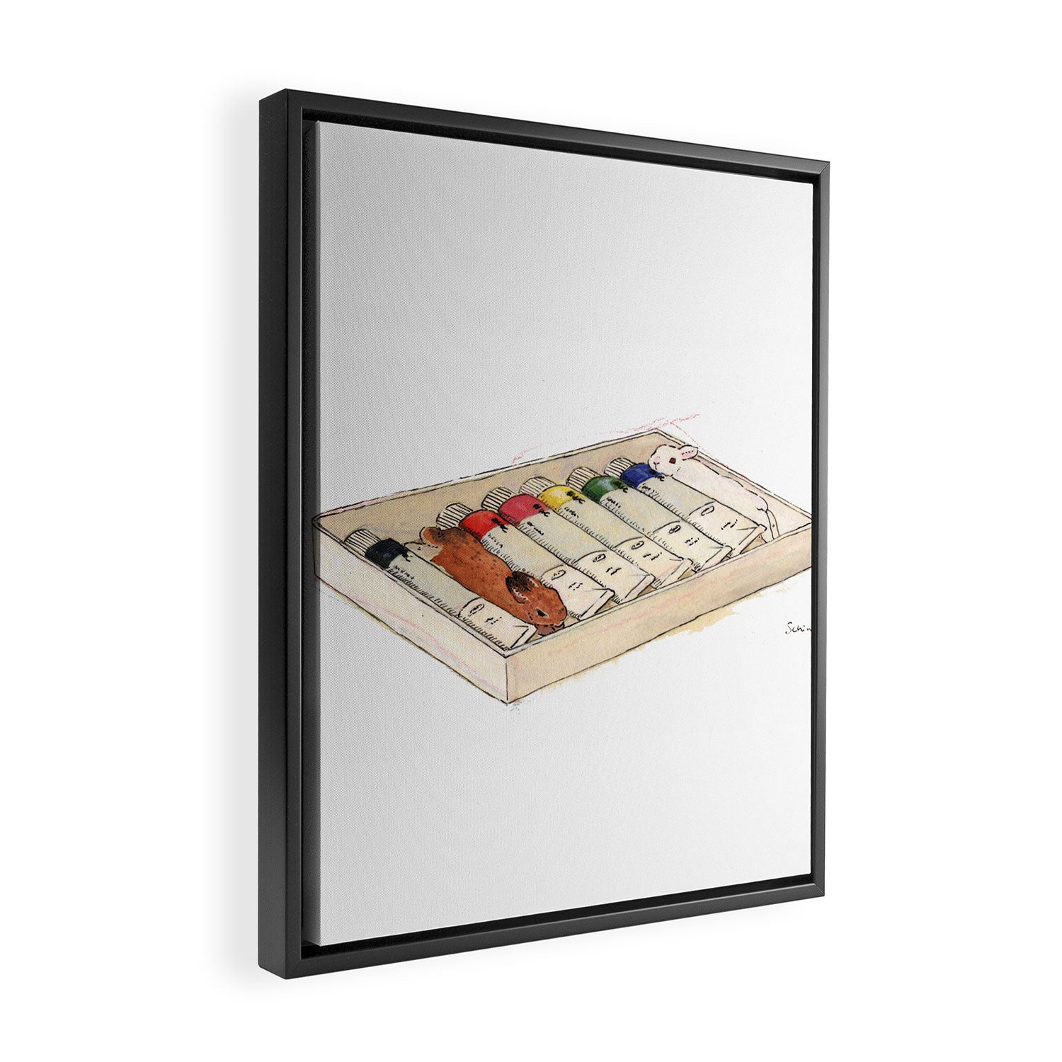 Bunny-colored paint Framed Canvas Print Gallery Image 2