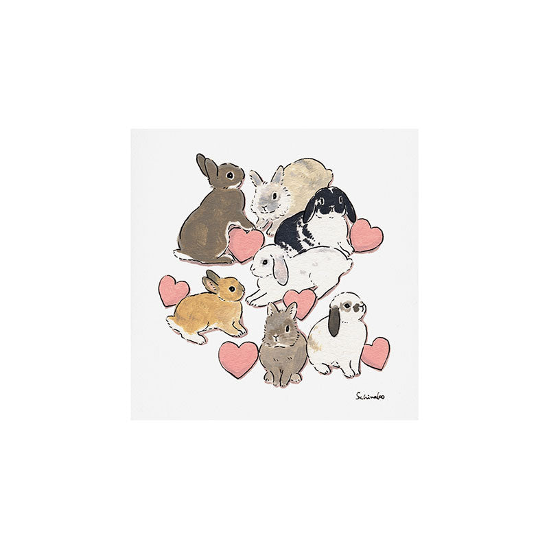 Hearts and bunnies Art Print Gallery Image 1