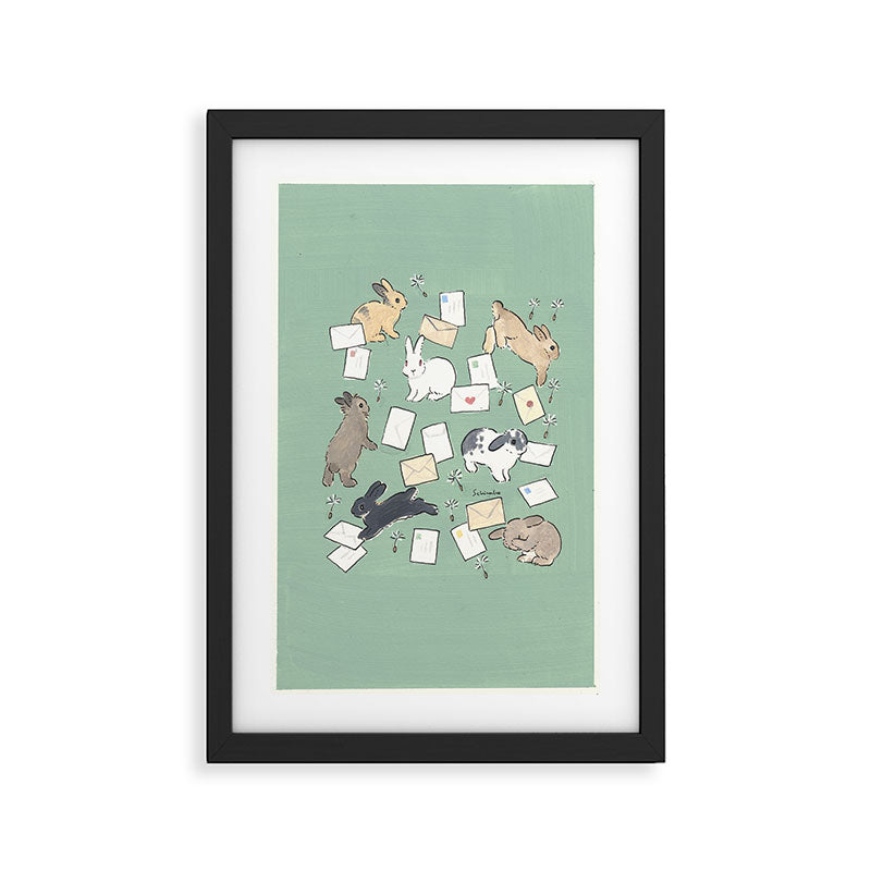 Letters and bunnies Framed Art Print Gallery Image 2