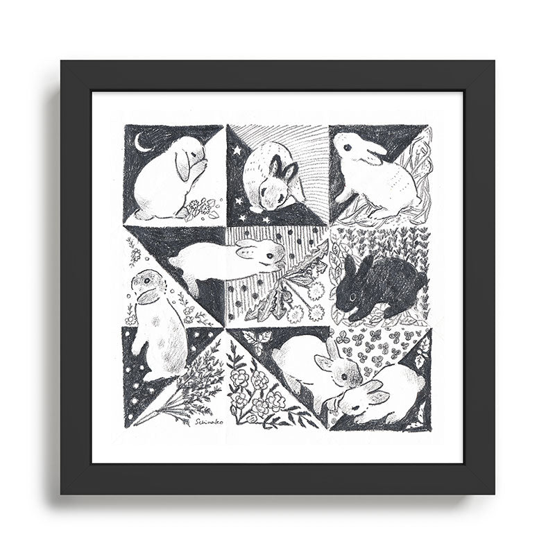 Rabbits and triangles Framed Art Print Gallery Image 1