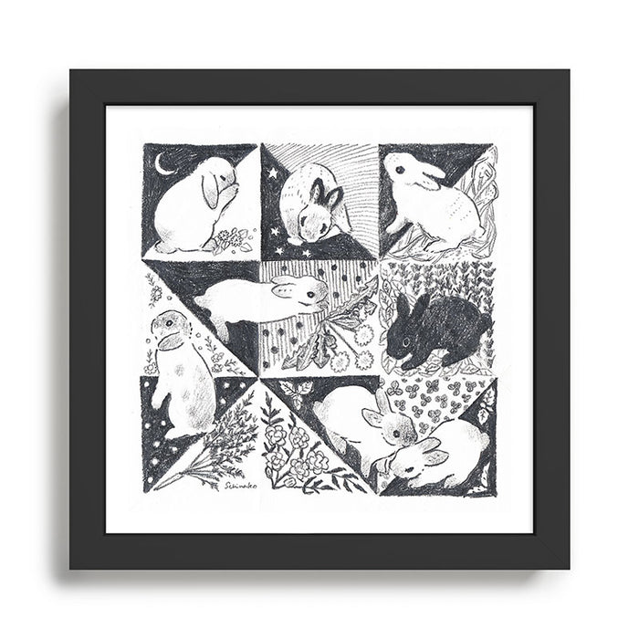 Rabbits and triangles Framed Art Print Gallery Image 1