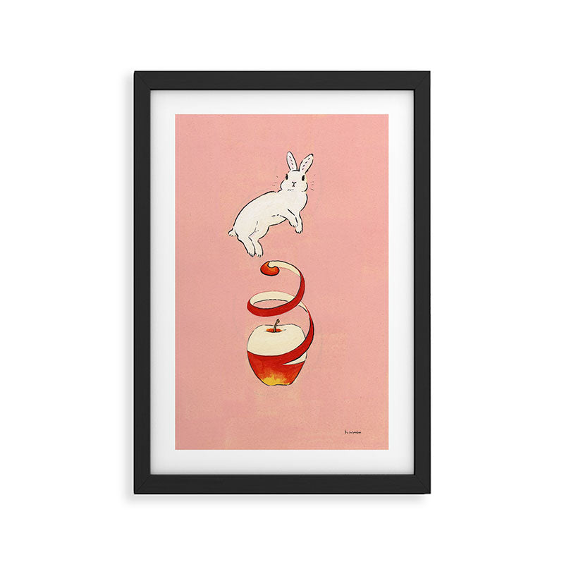 The apple makes bunny happy Framed Art Print Gallery Image 2