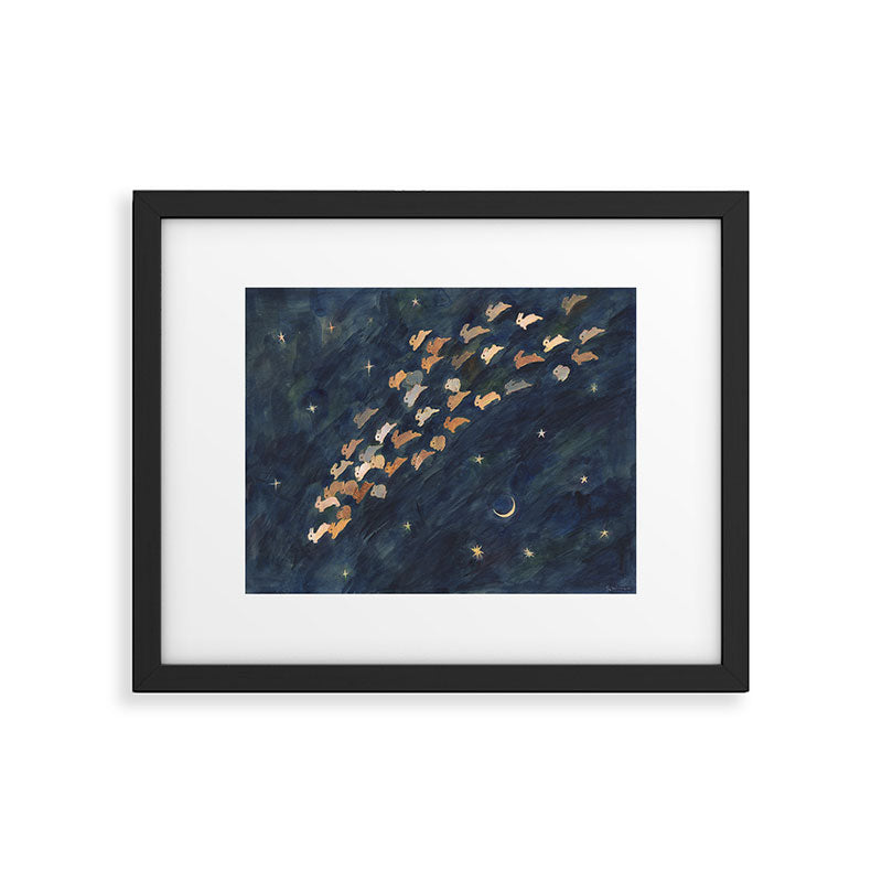 The moon, Venus and shooting star Framed Art Print Gallery Image 5